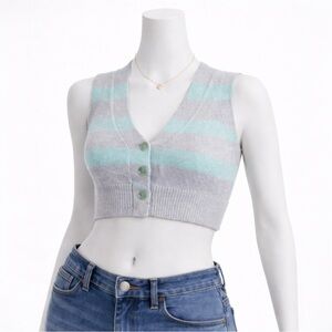 NWT For Love And Lemons Maud Cropped Sweater Vest